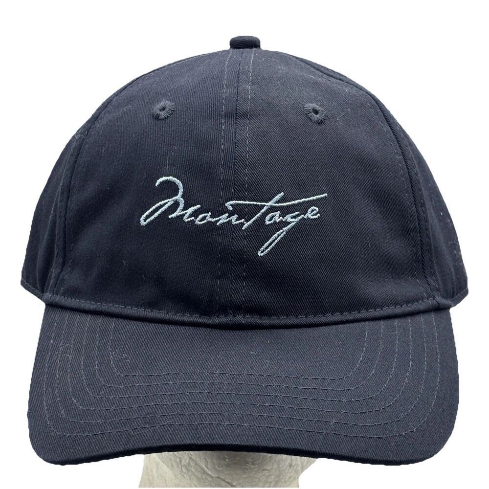 Montage Laguna Beach Script Logo Strapback Hat Black Dad Cap